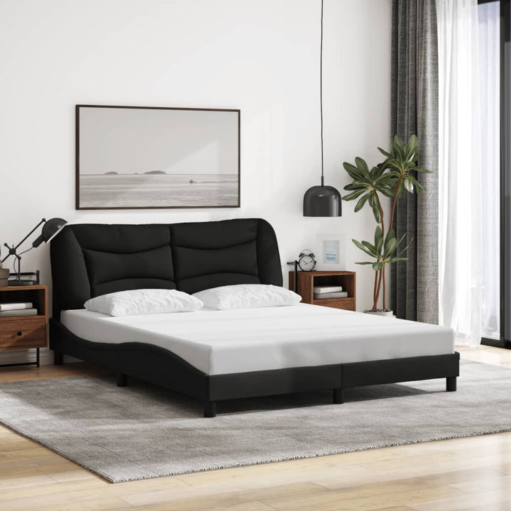 sengeramme med LED uden madras Hvar 160x200 cm stof sort