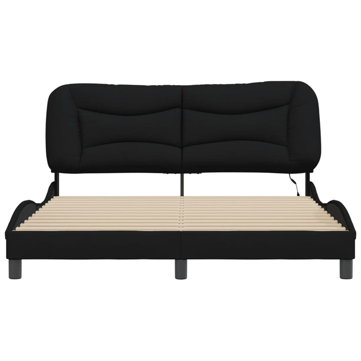 sengeramme med LED uden madras Hvar 160x200 cm stof sort