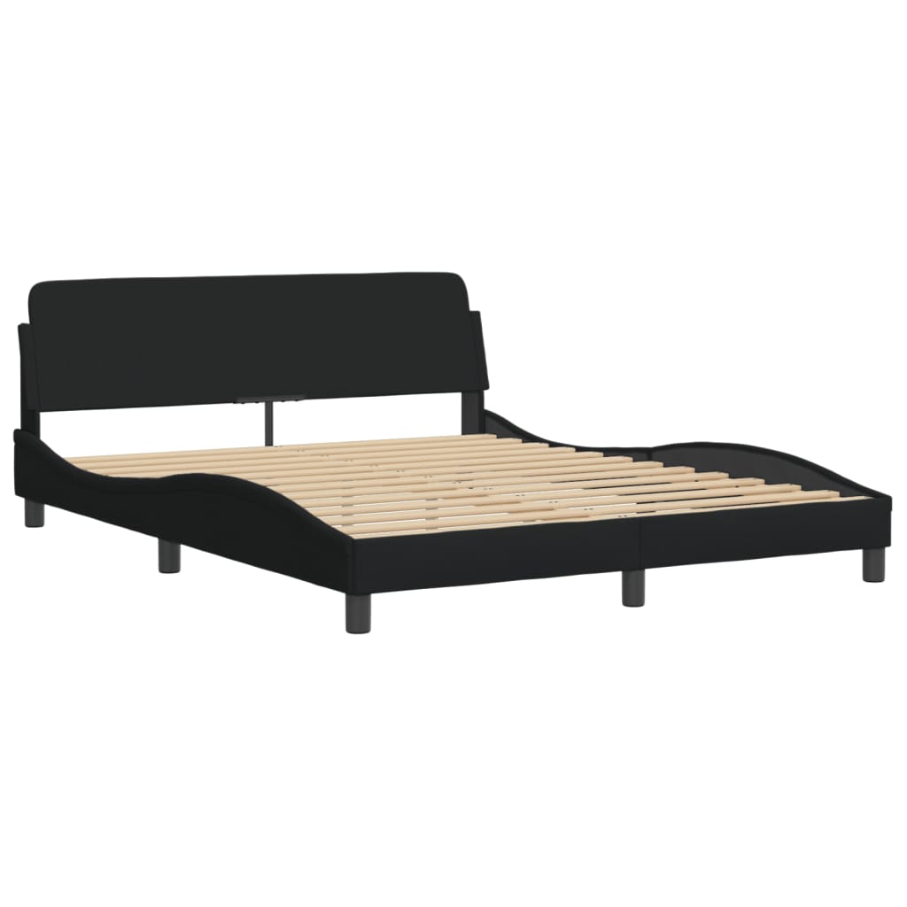 sengeramme med LED uden madras Hvar 160x200 cm stof sort