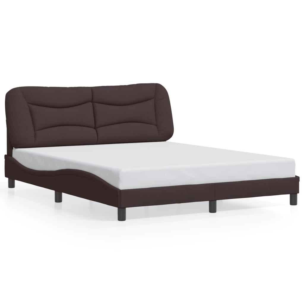 sengeramme med LED uden madras Hvar 160x200 cm stof mørkebrun