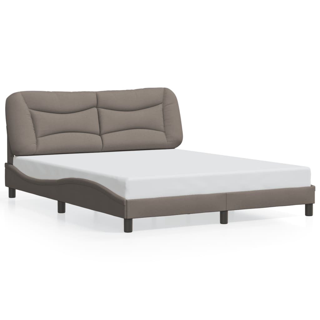 sengeramme med LED uden madras Hvar 160x200 cm stof gråbrun