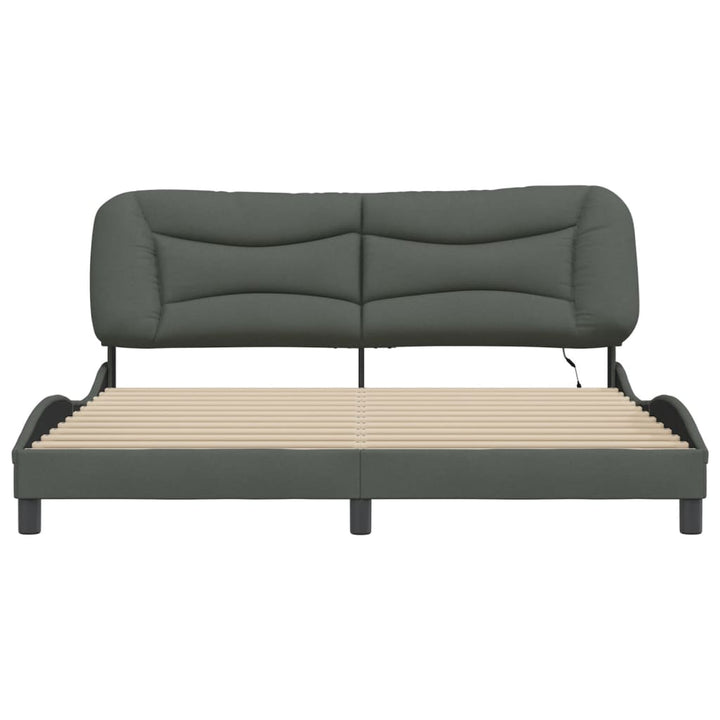 sengeramme med LED uden madras Hvar 180x200 cm stof mørkegrå
