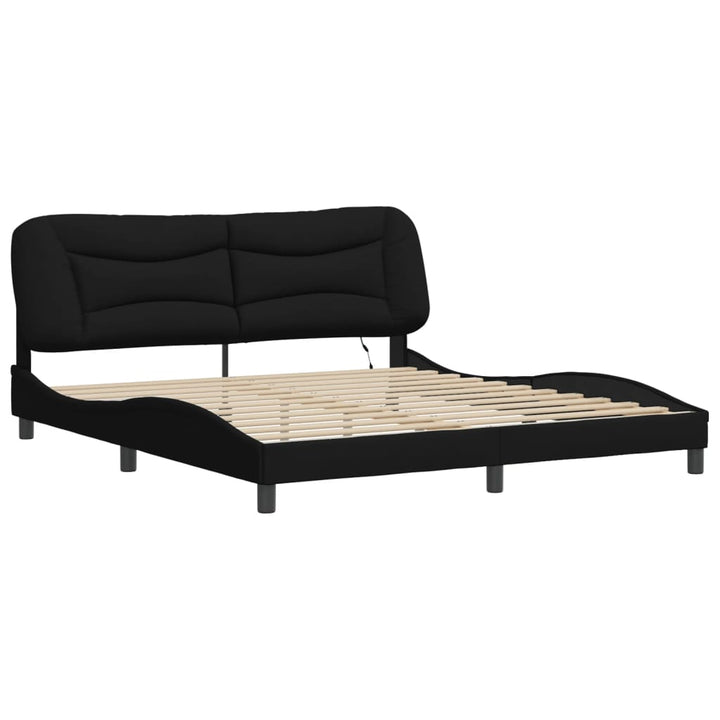 sengeramme med LED uden madras Hvar 180x200 cm stof sort
