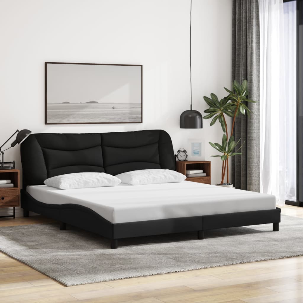 sengeramme med LED uden madras Hvar 180x200 cm stof sort
