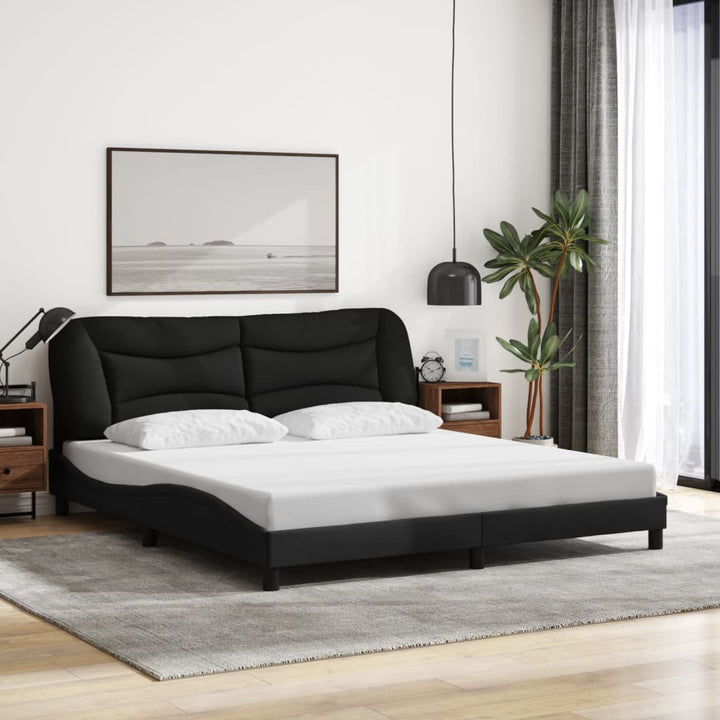 sengeramme med LED uden madras Hvar 180x200 cm stof sort