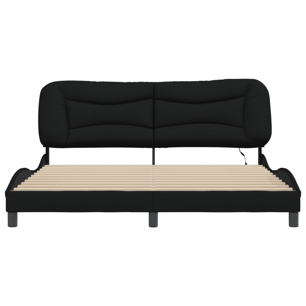 sengeramme med LED uden madras Hvar 180x200 cm stof sort