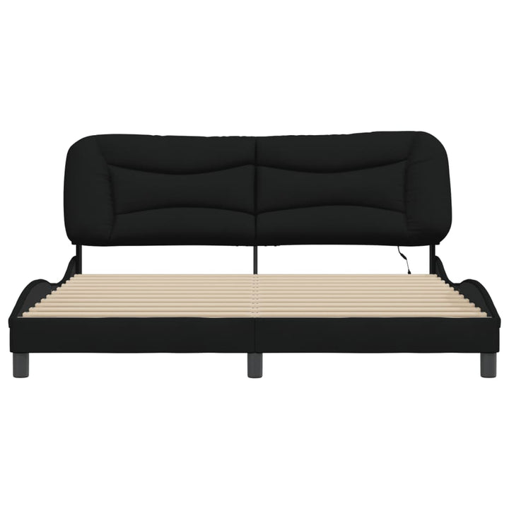 sengeramme med LED uden madras Hvar 180x200 cm stof sort