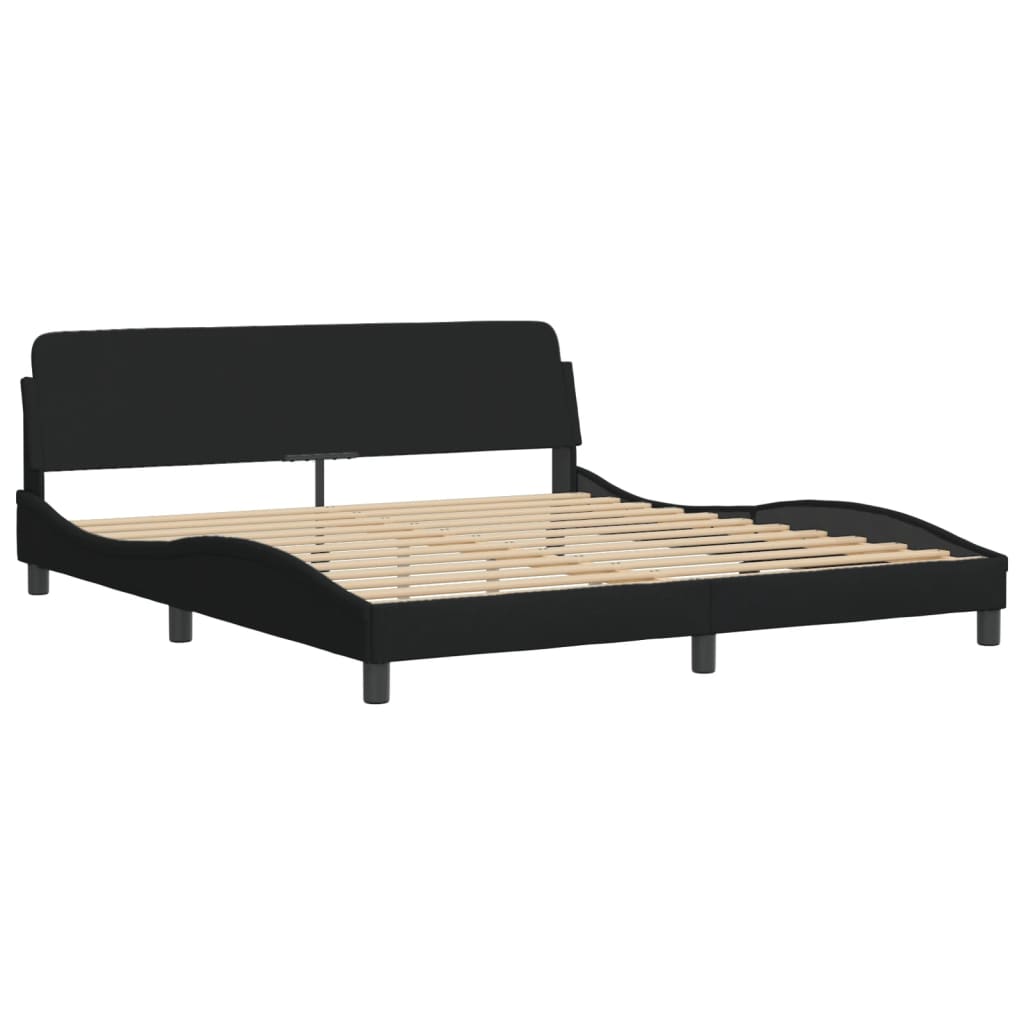 sengeramme med LED uden madras Hvar 180x200 cm stof sort