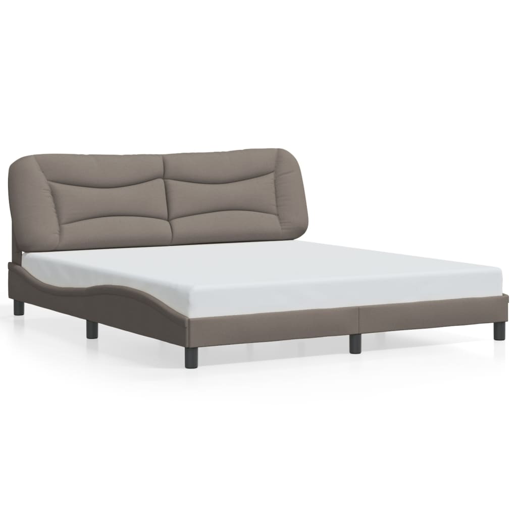 sengeramme med LED uden madras Hvar 180x200 cm stof gråbrun