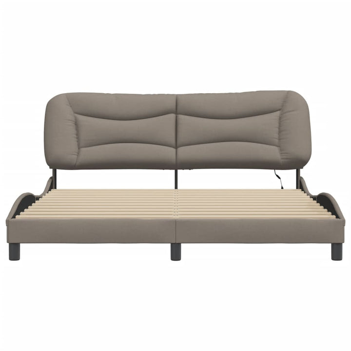 sengeramme med LED uden madras Hvar 180x200 cm stof gråbrun
