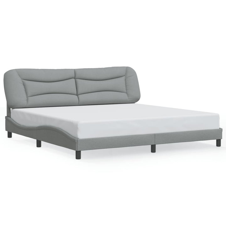sengeramme med LED uden madras Hvar 200x200 cm stof lysegrå