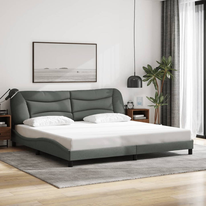 sengeramme med LED uden madras Hvar 200x200 cm stof mørkegrå