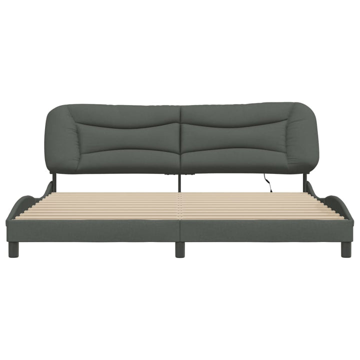 sengeramme med LED uden madras Hvar 200x200 cm stof mørkegrå