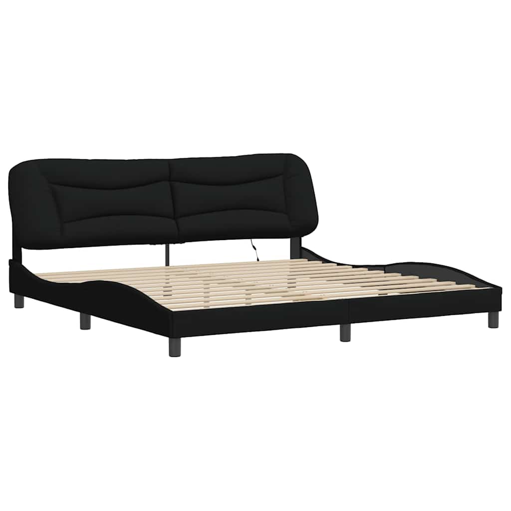 sengeramme med LED uden madras Hvar 200x200 cm stof sort
