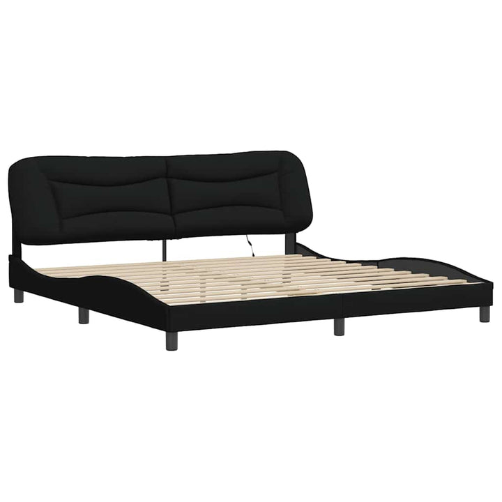 sengeramme med LED uden madras Hvar 200x200 cm stof sort