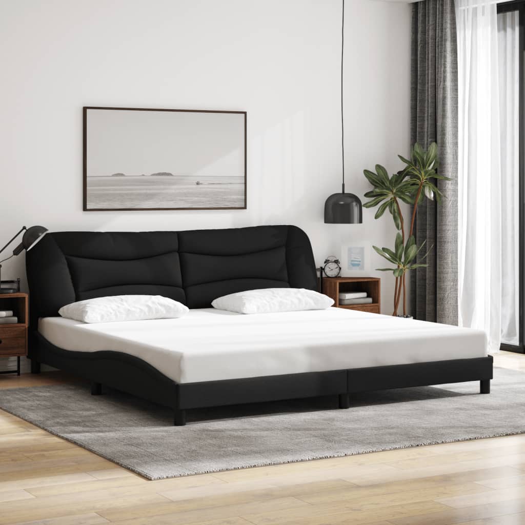 sengeramme med LED uden madras Hvar 200x200 cm stof sort
