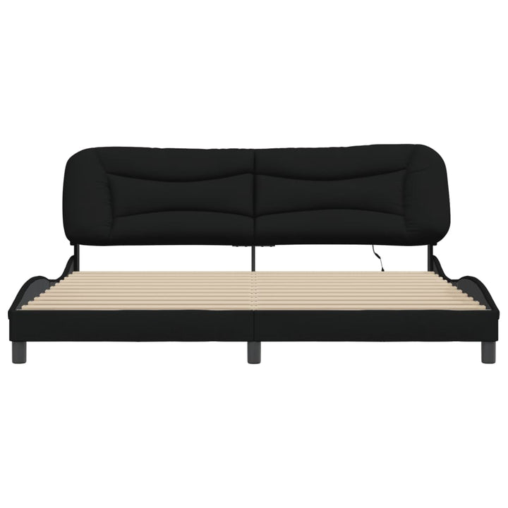 sengeramme med LED uden madras Hvar 200x200 cm stof sort