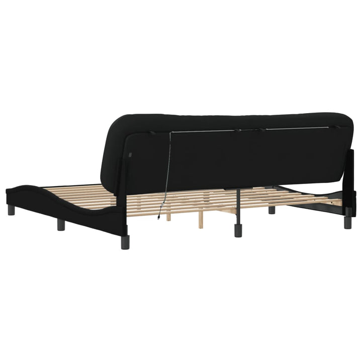 sengeramme med LED uden madras Hvar 200x200 cm stof sort