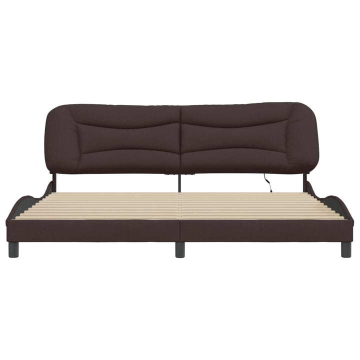 sengeramme med LED uden madras Hvar 200x200 cm stof mørkebrun