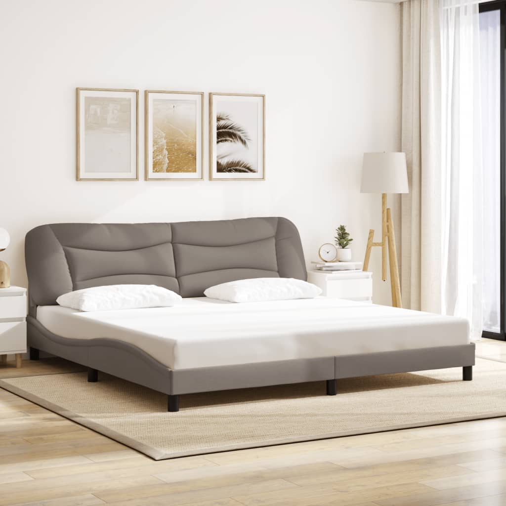sengeramme med LED uden madras Hvar 200x200 cm stof gråbrun