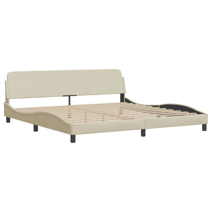 sengeramme med LED uden madras Hvar 200x200 cm stof cremefarvet