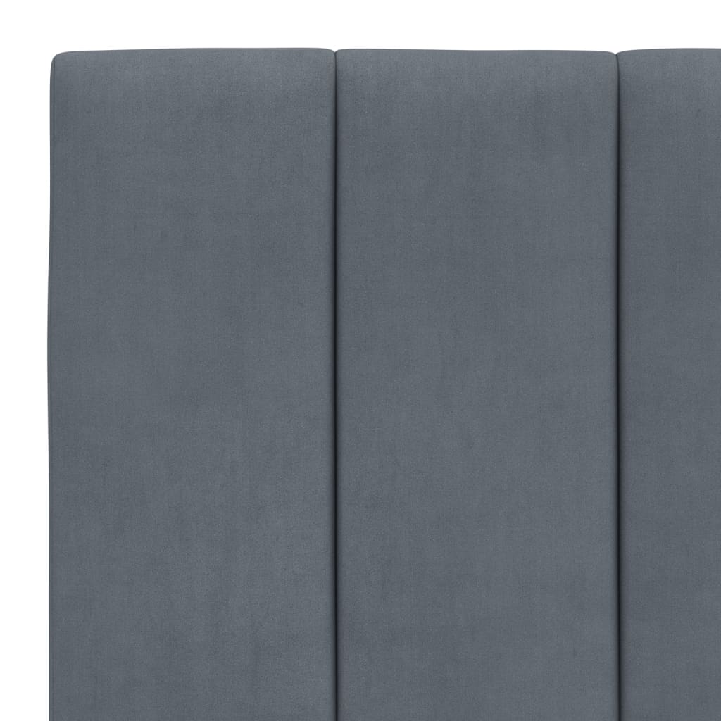 sengeramme med LED uden madras Hanko 80x200 cm velour mørkegrå