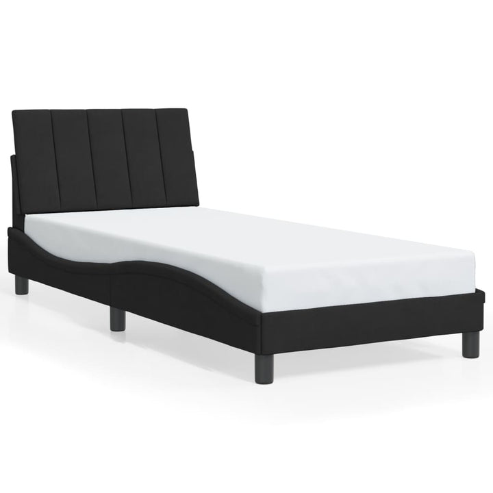 sengeramme med LED uden madras Hanko 80x200 cm velour sort