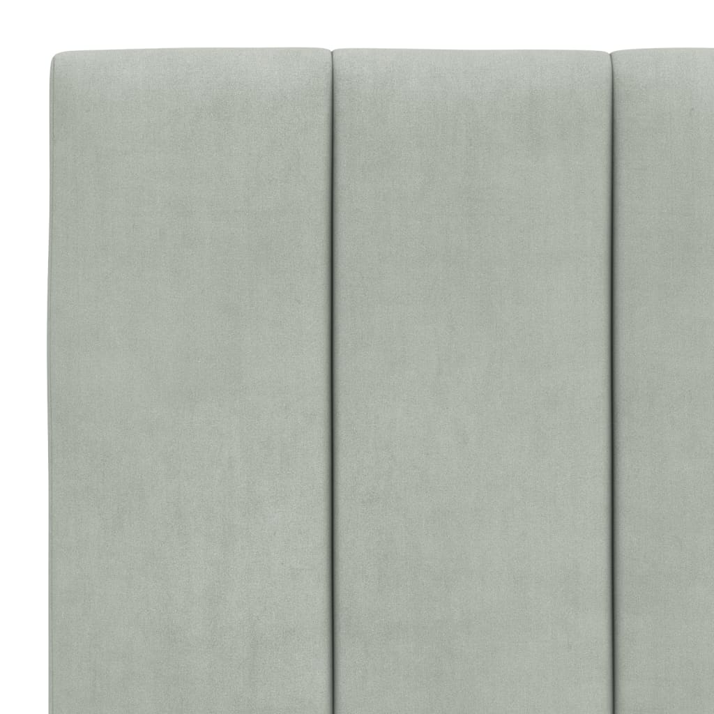sengeramme med LED uden madras Hanko 90x190 cm velour lysegrå