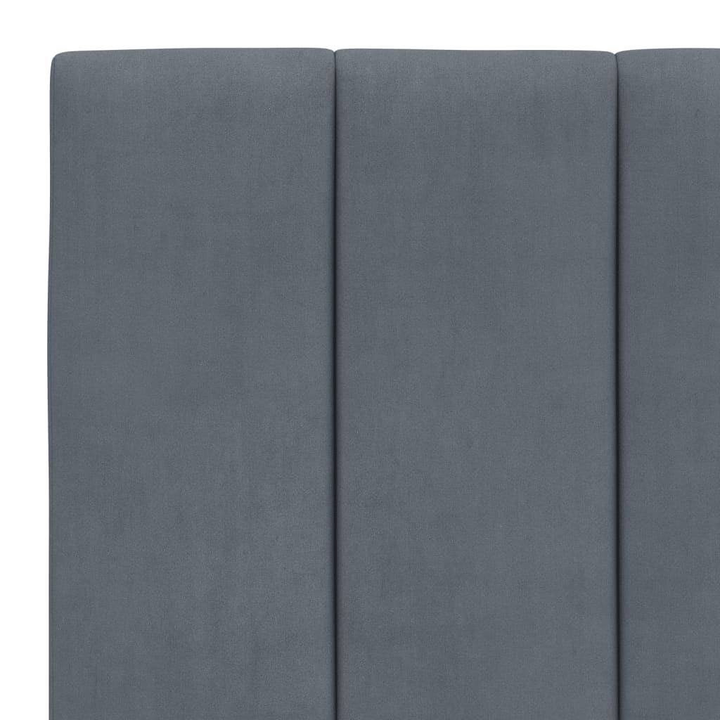 sengeramme med LED uden madras Hanko 90x190 cm velour mørkegrå