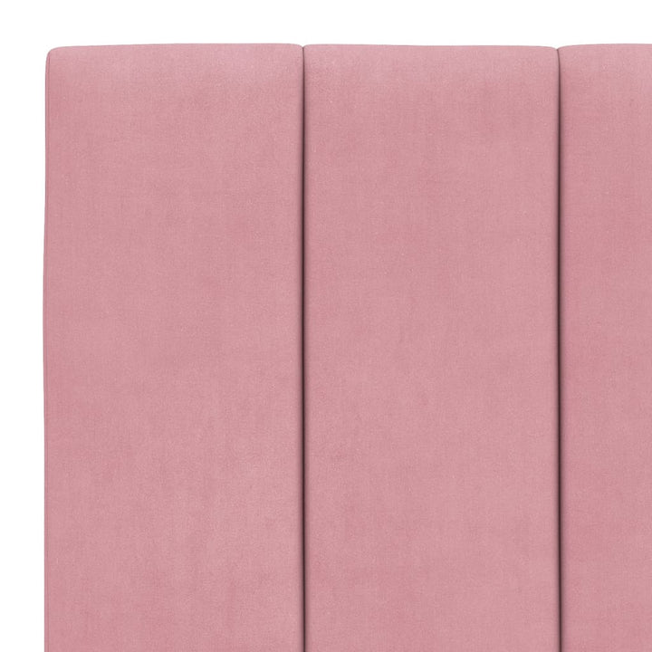 sengeramme med LED uden madras Hanko 90x200 cm velour pink