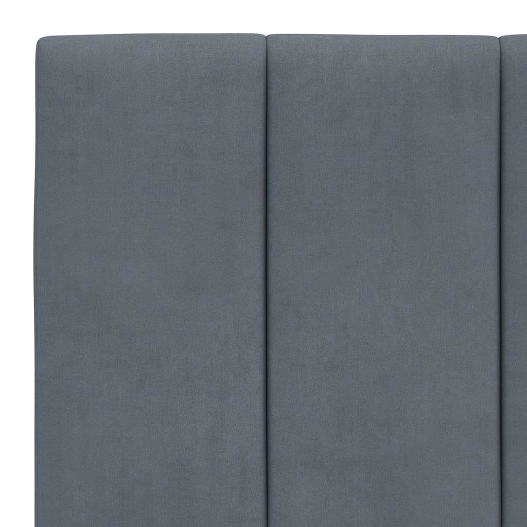 sengeramme med LED uden madras Hanko 100x200 cm velour mørkegrå
