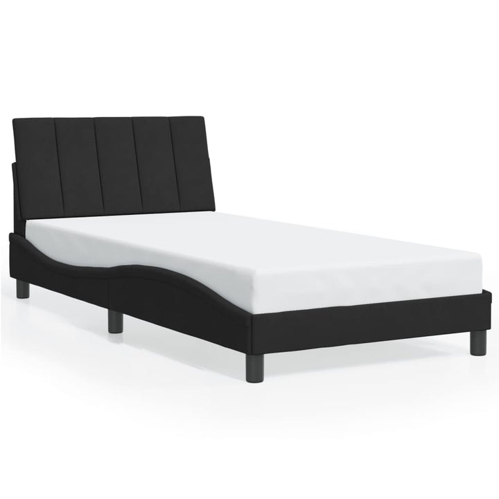 sengeramme med LED uden madras Hanko 100x200 cm velour sort