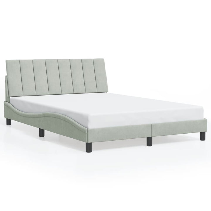 sengeramme med LED uden madras Hanko 120x200 cm velour lysegrå