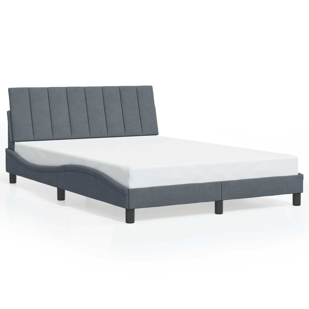 sengeramme med LED uden madras Hanko 120x200 cm velour mørkegrå
