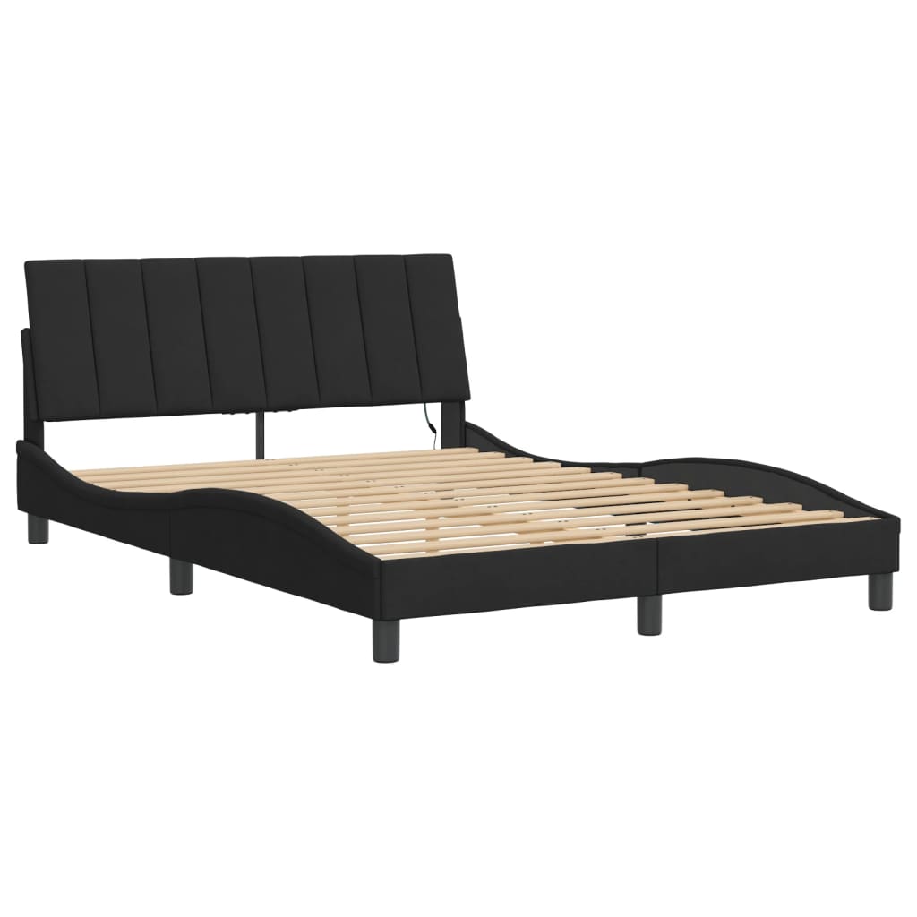 sengeramme med LED uden madras Hanko 120x200 cm velour sort