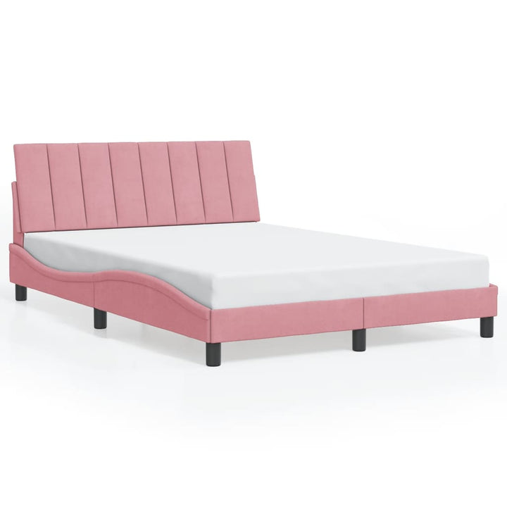 sengeramme med LED uden madras Hanko 120x200 cm velour pink