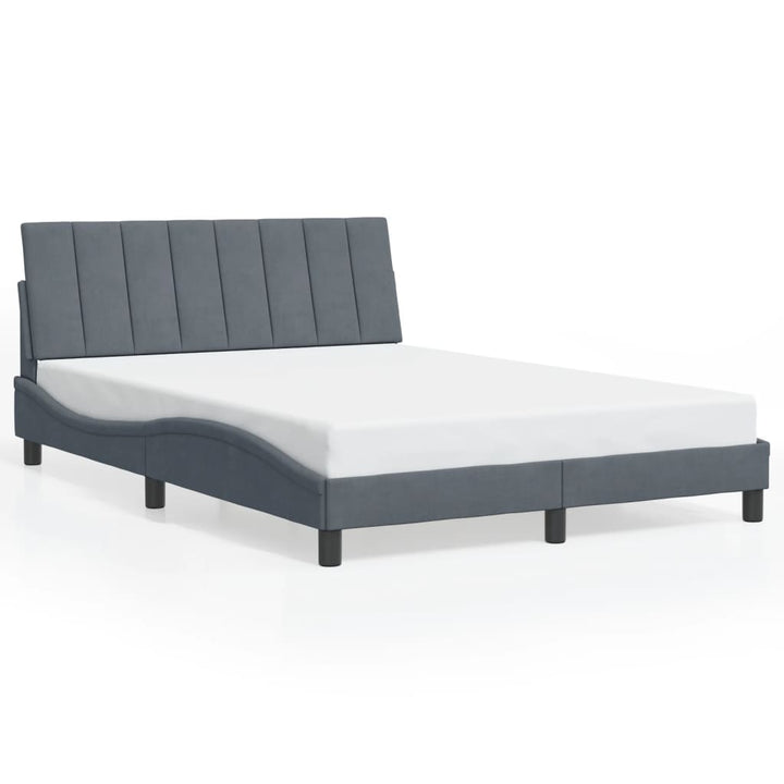 sengeramme med LED uden madras Hanko 140x190 cm velour mørkegrå