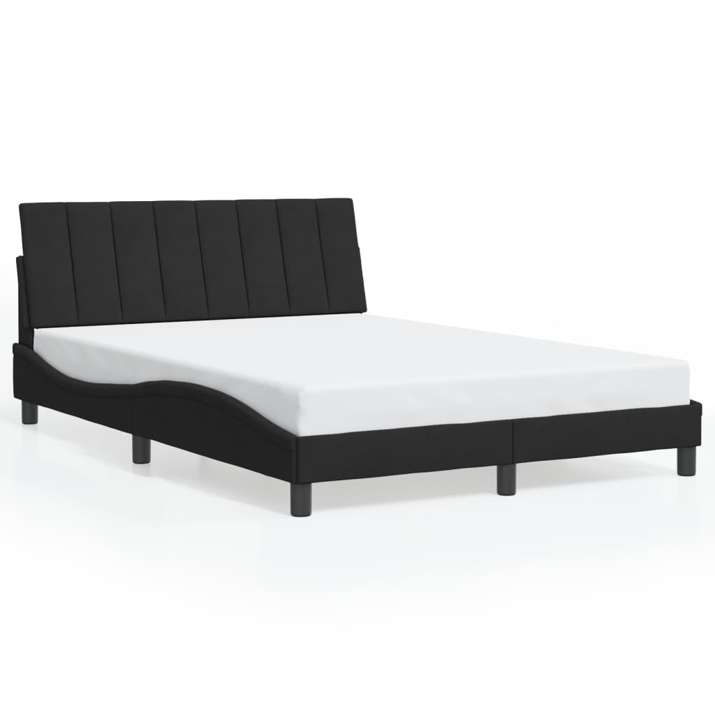sengeramme med LED uden madras Hanko 140x190 cm velour sort
