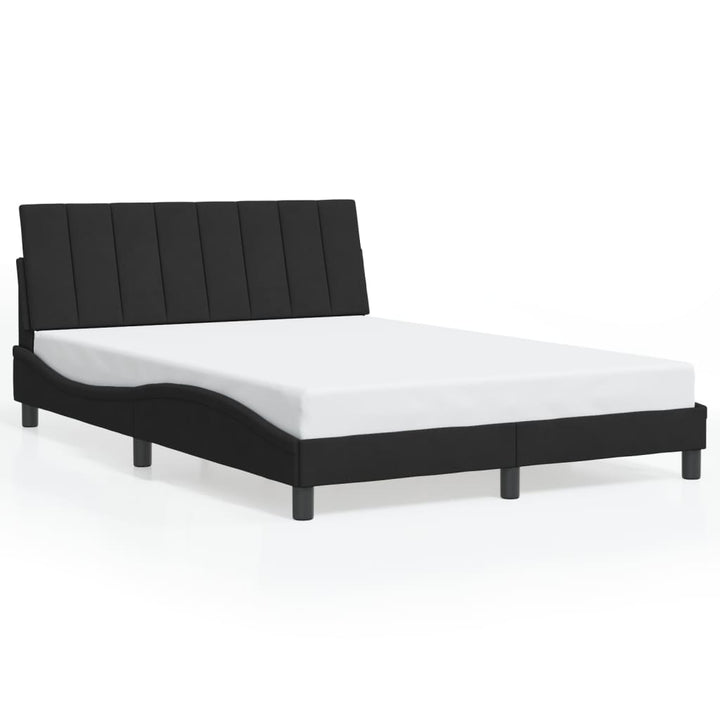 sengeramme med LED uden madras Hanko 140x190 cm velour sort