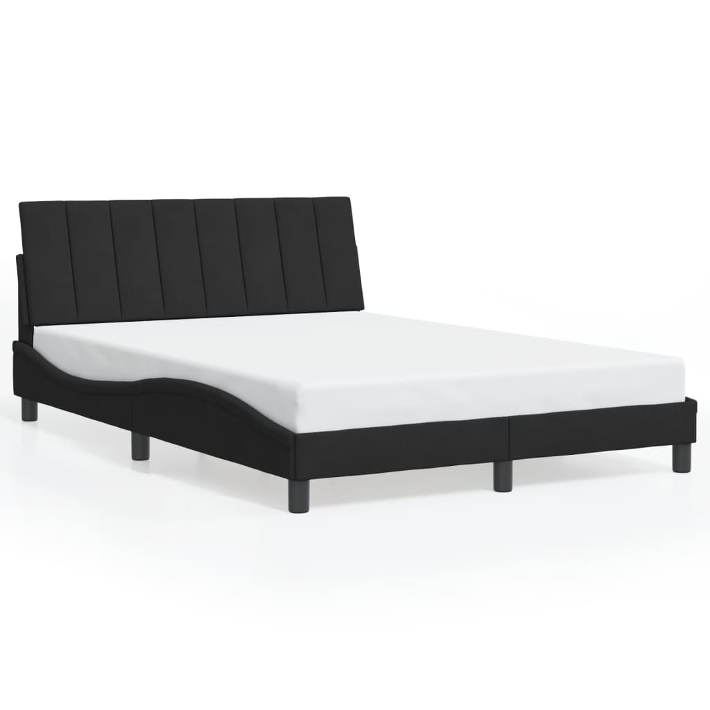 sengeramme med LED uden madras Hanko 140x200 cm velour sort