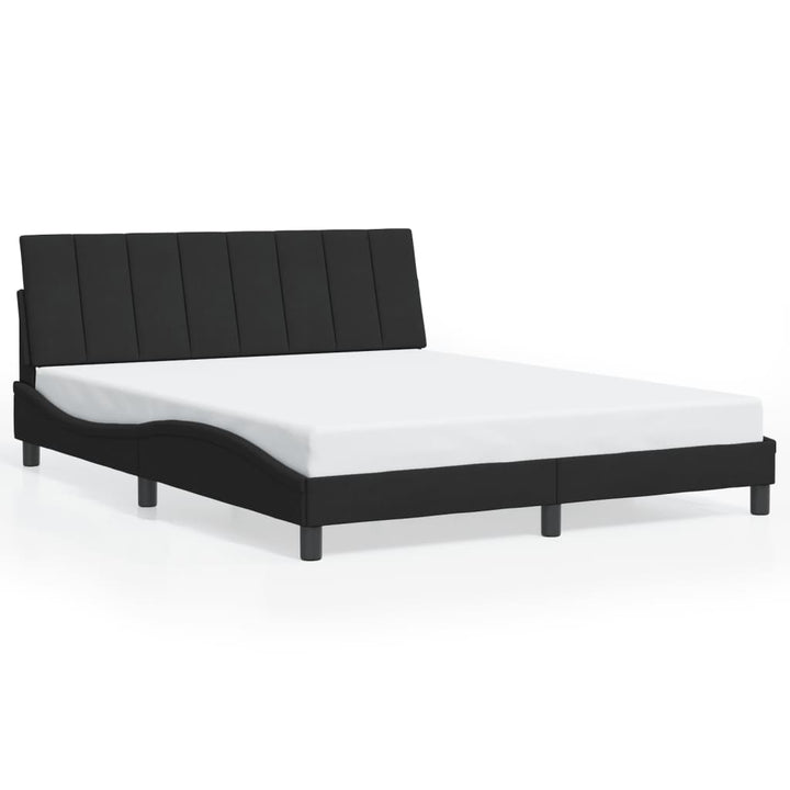 sengeramme med LED uden madras Hanko 160x200 cm velour sort