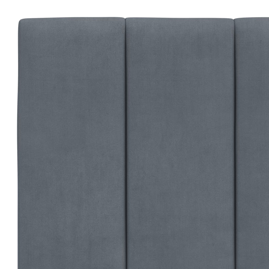 sengeramme med LED uden madras Hanko 148x200 cm velour mørkegrå