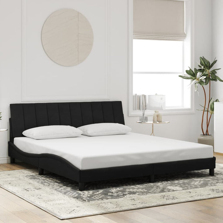 sengeramme med LED uden madras Hanko 180x200 cm velour sort