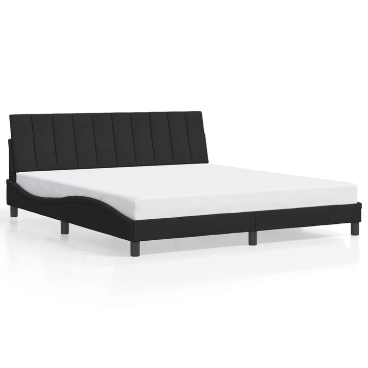 sengeramme med LED uden madras Hanko 180x200 cm velour sort