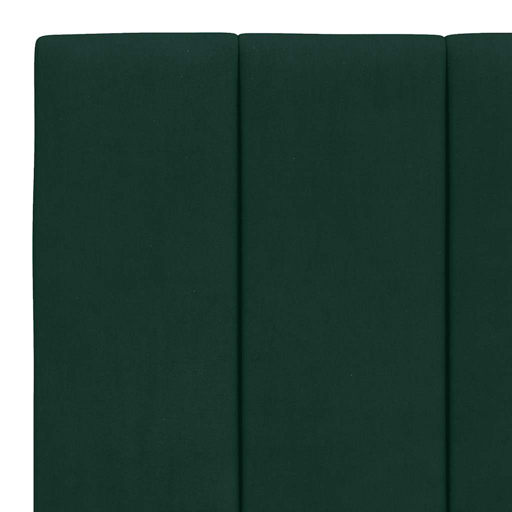 sengeramme med LED uden madras Hanko 180x200 cm velour mørkegrøn