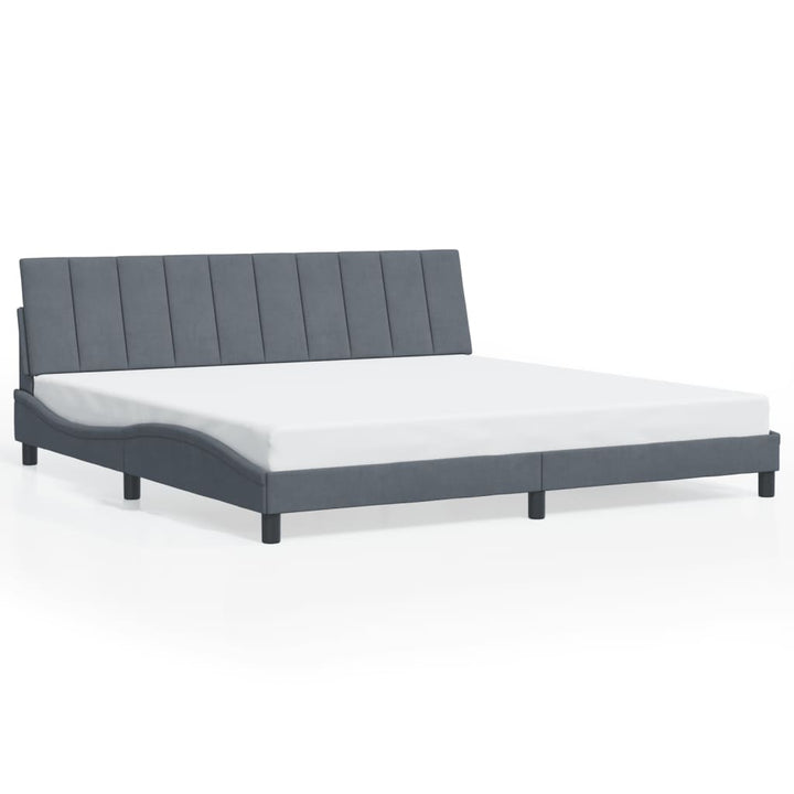 sengeramme med LED uden madras Hanko 200x200 cm velour mørkegrå