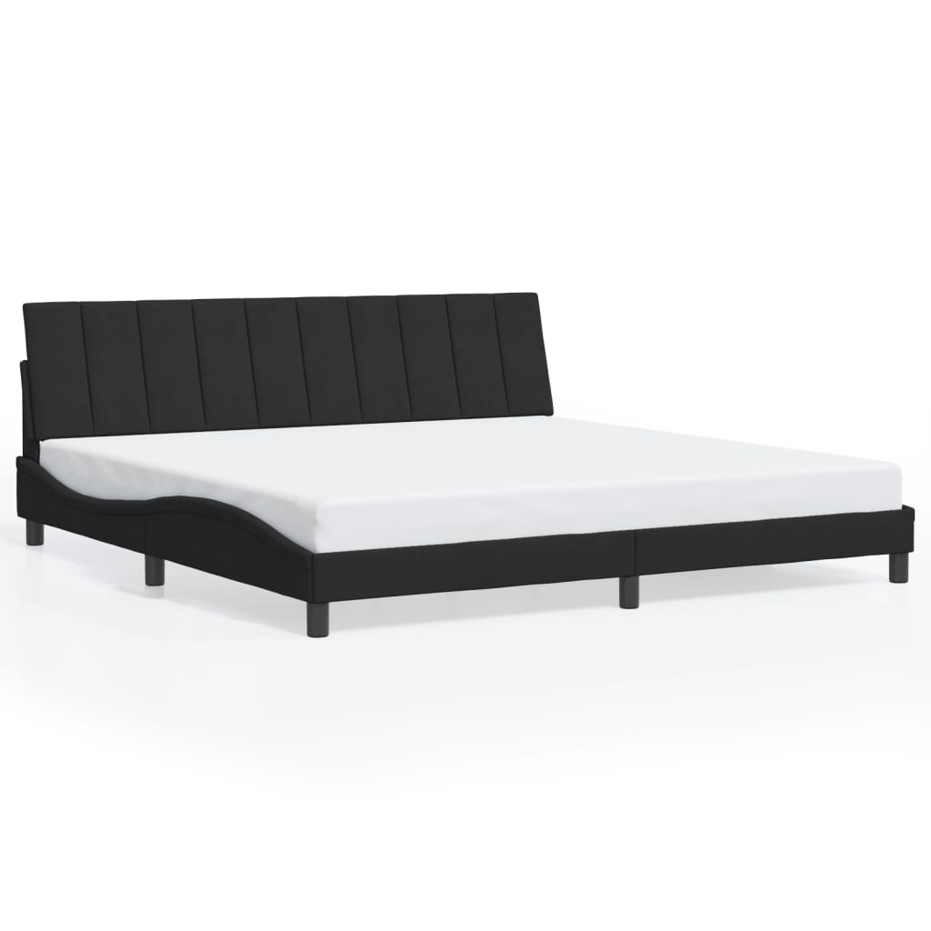 sengeramme med LED uden madras Hanko 200x200 cm velour sort