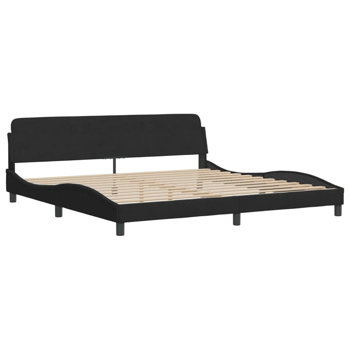 sengeramme med LED uden madras Hanko 200x200 cm velour sort