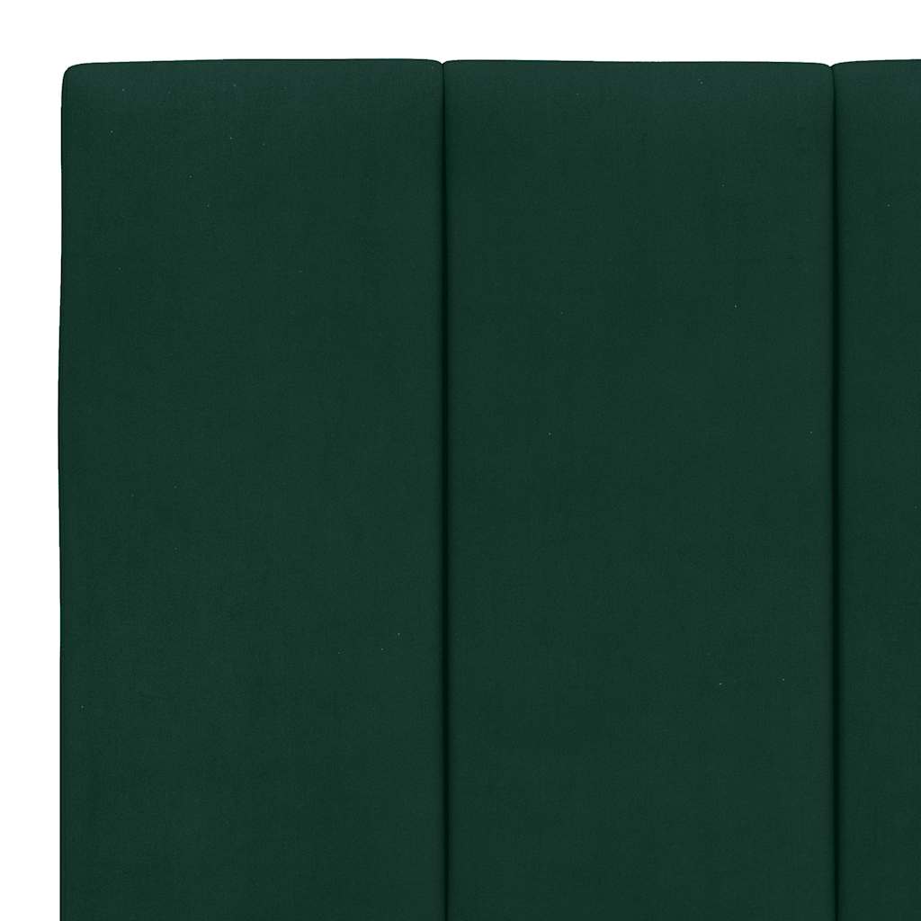 sengeramme med LED uden madras Hanko 200x200 cm velour mørkegrøn