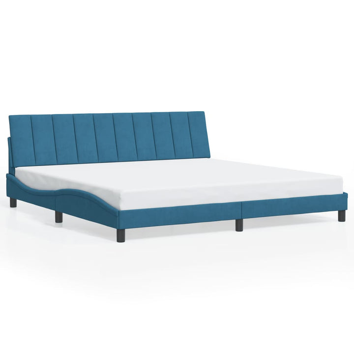 sengeramme med LED uden madras Hanko 160x200 cm velour lyseblå